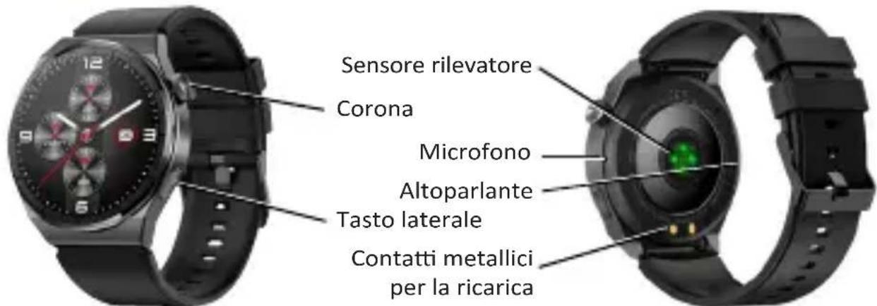 Sensore rilevatore Corona Microfono Altoparlante Tasto laterale Contatti metallici per la ricarica