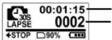 30S LAPSE 00:01:15 0002 ←STOP 90%