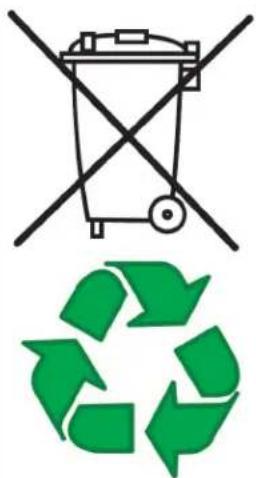 Image showing a crossed-out trash bin and a green recycling symbol with arrows, indicating no waste or non-recyclable disposal.