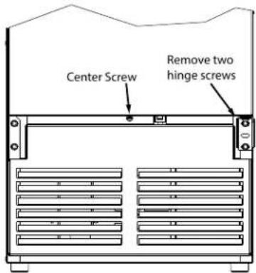 Center Screw Remove two hinge screws