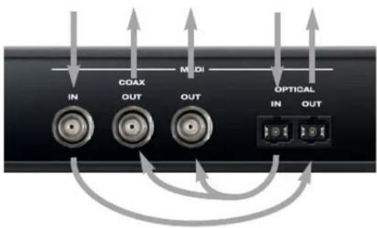 IN COAX MDDI OUT OUT OPTICAL IN OUT