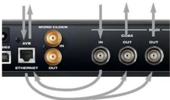 WORD CLOCK AVB IN IN COAX OUT OUT MADI EB2 ETHERNET OUT