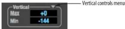 Vertical Max +0 Min -144 Vertical controls menu