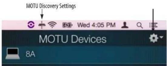 MOTU Discovery Settings MOTU Devices 8A