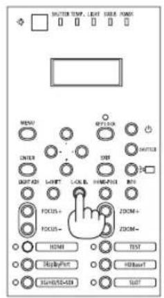 MUTTER TEMP. LEAT ORDER FLOWER MENU ENTER LIGHT 32K COOKT FOCUS+ FOCUS- OFF120K SHP HAN-501 BIT ZOOM+ ZOOM- HDMI TEST HighPoint HDMI+1 HIGH/LED-32K SLDT
