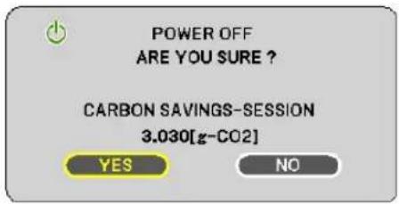 POWER OFF ARE YOU SURE ? CARBON SAVINGS-SESSION 3.030[g-CO2] YES NO