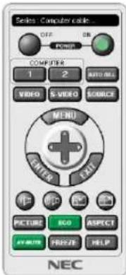 Series Computer cable OFF ON POWER COMPUTER 1 2 AUTO BIL VIDEO & VIDEO SCIENCE MENU CENTER EXIT PICTURE ECO ASPECT AVI METER FREEZ HELP NEC