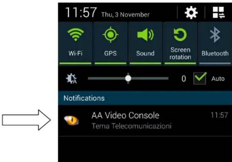 11:57 Thu, 3 November Wi-Fi GPS Sound Screen rotation Bluetooth 0 Auto Notifications AA Video Console 11:57 Tema Telecomunicazioni