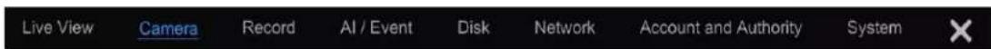 Live View Camera Record AI / Event Disk Network Account and Authority System