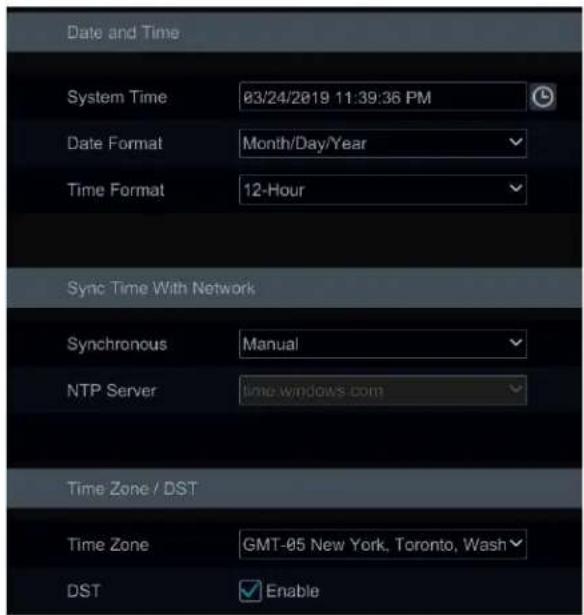 Speco Technologies H16HRLN - Date and Time Configuration - 1