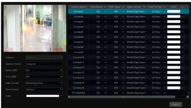 Speco Technologies H16HRLN - OSD Settings - 1