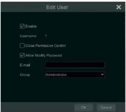 Speco Technologies H16HRLN - Edit User - 2
