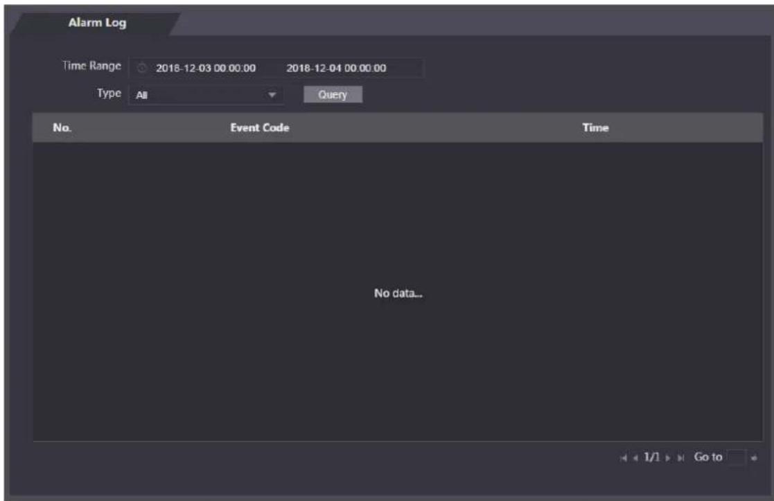 Dahua Technology ASI7214X - Alarm Log - 1