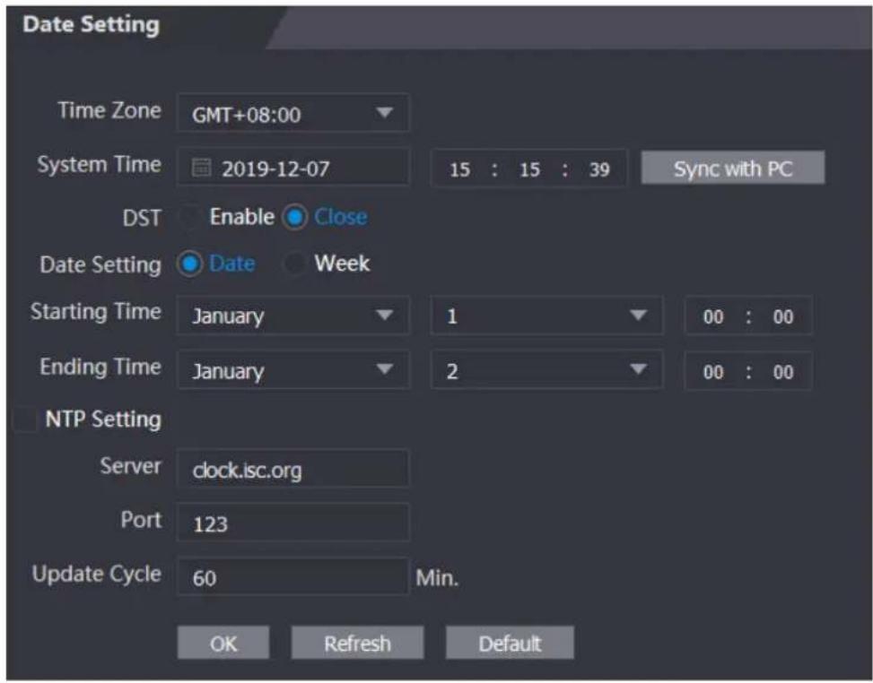 Dahua Technology ASI7214X - Date Setting 4.9 - 2