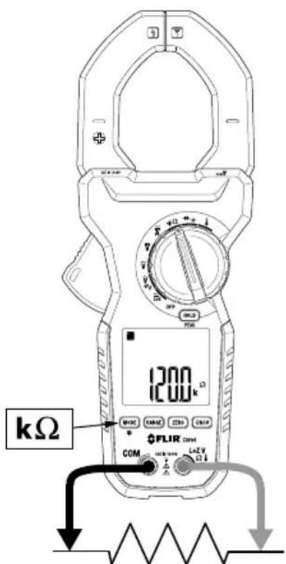 kΩ 1200 kΩ FLIR COM Lx2 V Ω