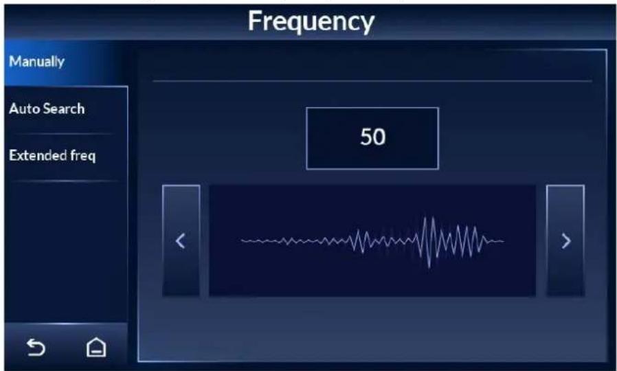 Frequency Manually Auto Search Extended freq 50