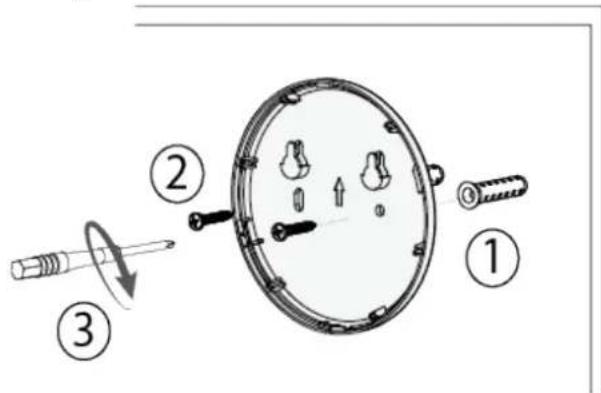 Diagram showing three-step installation of a mechanical component with labeled parts and directional arrows