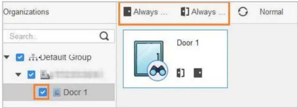 Organizations Search... Default Group Door 1 Always ... Always ... Normal Door 1