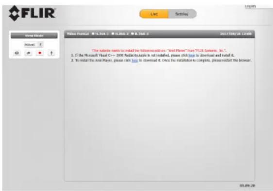 FLIR Live Setting New Mode Video Format 15.164.1 20.206.2 15.164.2 2017/04/24 12:09 The website contains to install the following editions: "Arc Player" from "VISA Systems, Inc." 1. If the Microsoft Visual C++ 2008 Re however, it is not installed, please click here to download and install it. 2. To…