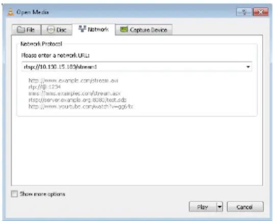 Open Media File Disc Network Capture Device Network Protocol Please enter a network.URL: rhttp://10.130.15.103/stream1 http://www.example.com/stream.avi rhttp://8:1294 mms://tmas.examples.com/stream.asx rhttp://server.example.org.8080/test.sdb http://www.youtube.com/watch?v=gp6-fx Show more options…