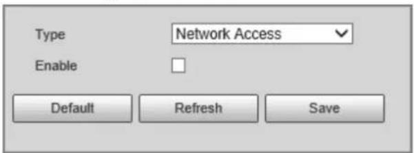 Type Network Access Enable Default Refresh Save