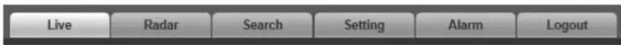 Live Radar Search Setting Alarm Logout