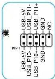 模 PIN 1 USB+5V USB P10- USB P11- USB P11+ GND NC