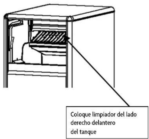 Coloque limpiador del lado derecho delantero del tanque