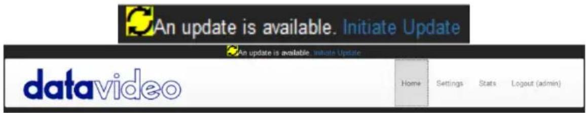An update is available. Initiate Update An update is available. Initiate Update datavideo Home Settings Stats Logout (admin)