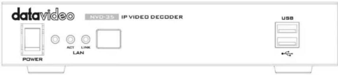 datavideo NVD-35 IP VIDEO DECODER POWER LAN ACT LINK USB