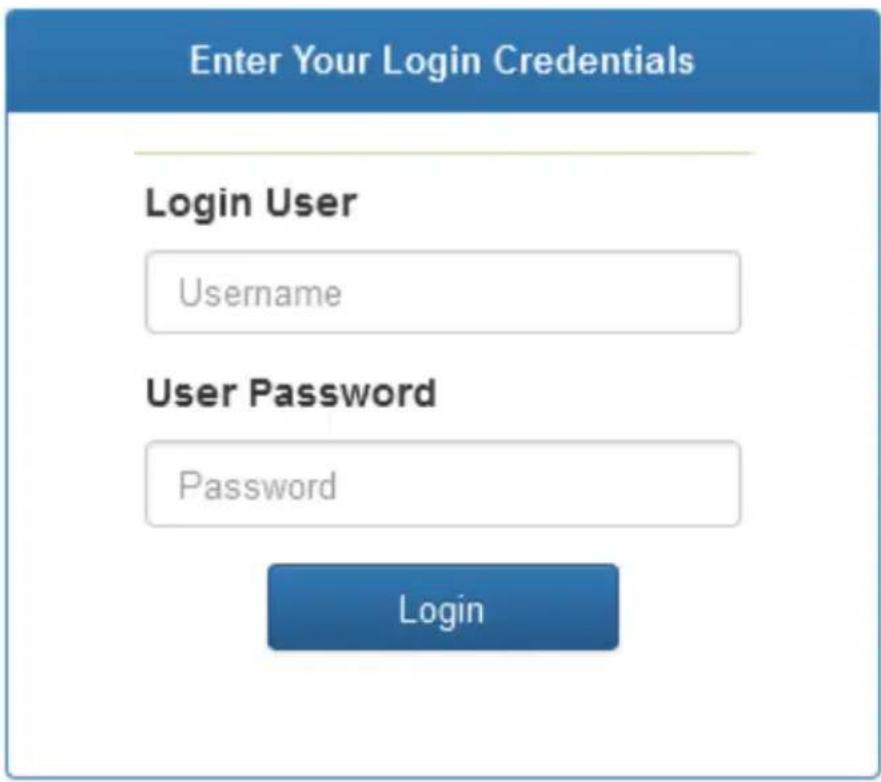 Enter Your Login Credentials Login User Username User Password Password Login