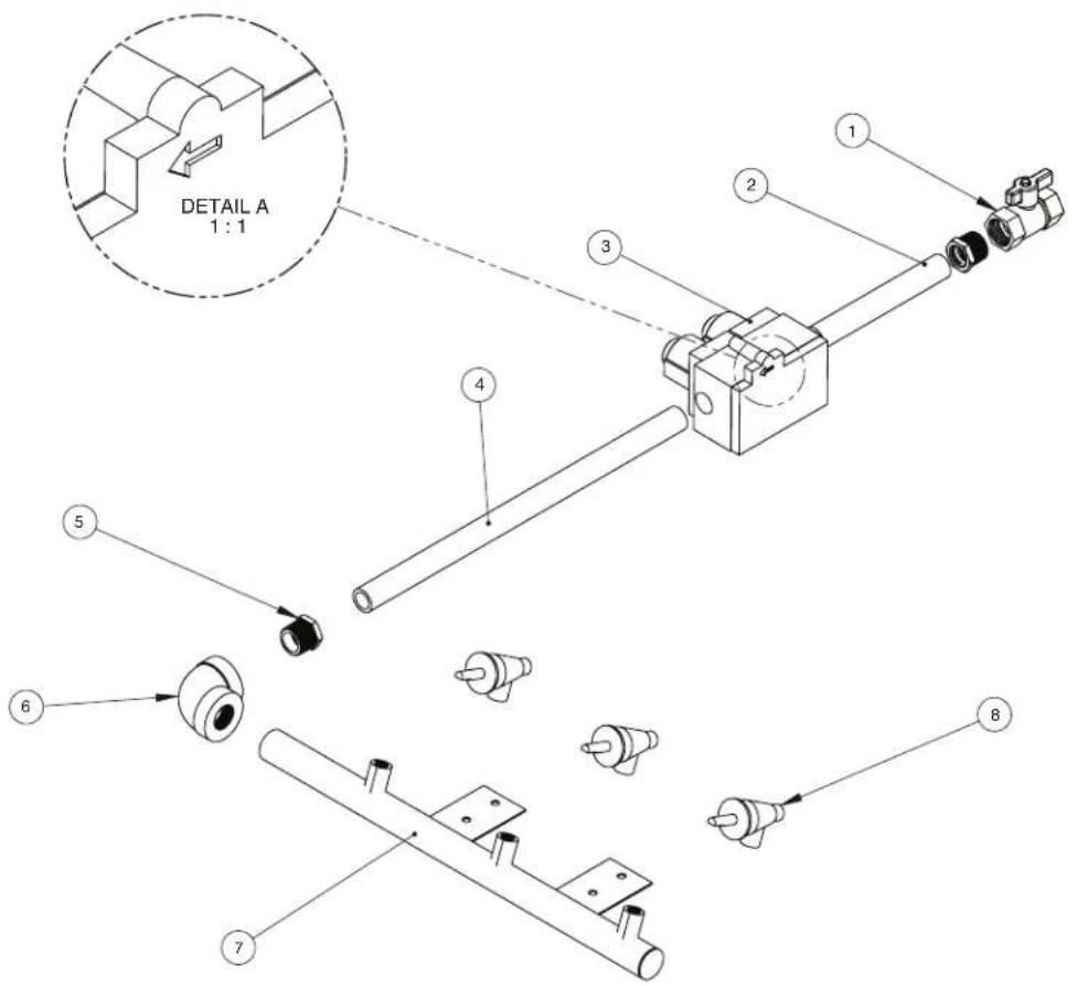 Alto-Shaam Rotisserie AR-6G - GaS PLUMBING aSSEMBLY - 1