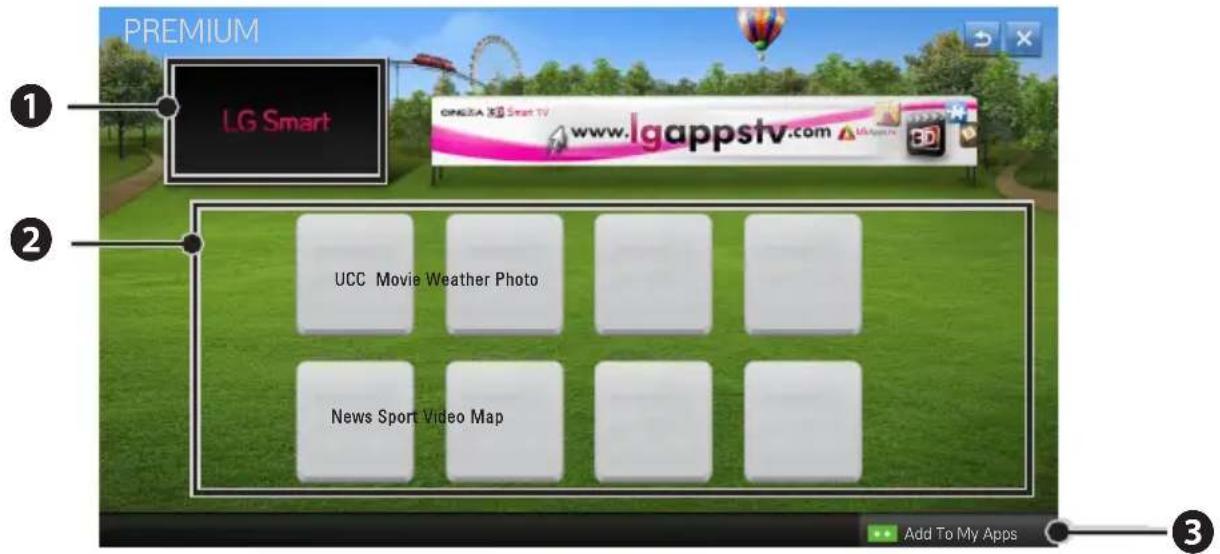 PREMIUM LG Smart UCC Movie Weather Photo News Sport Video Map www.lgappstv.com Add To My Apps