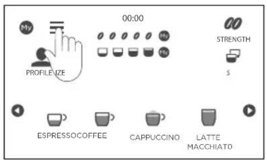 My 00:00 PROFILEIZE My STRENGTH ESPESSOCOFFEE CAPPUCCINO LATTE MACCHIATO