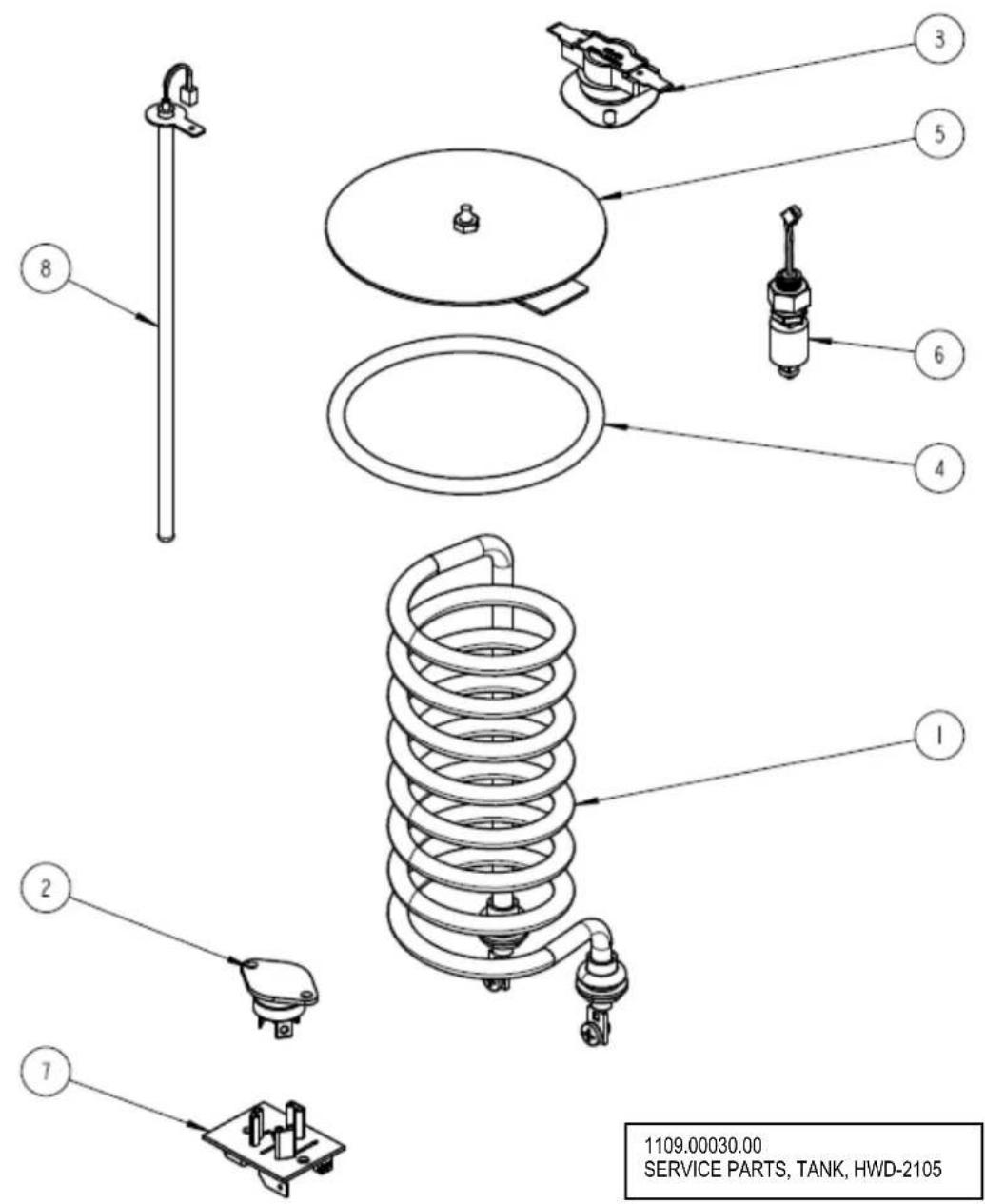 1109.00030.00 SERVICE PARTS, TANK, HWD-2105