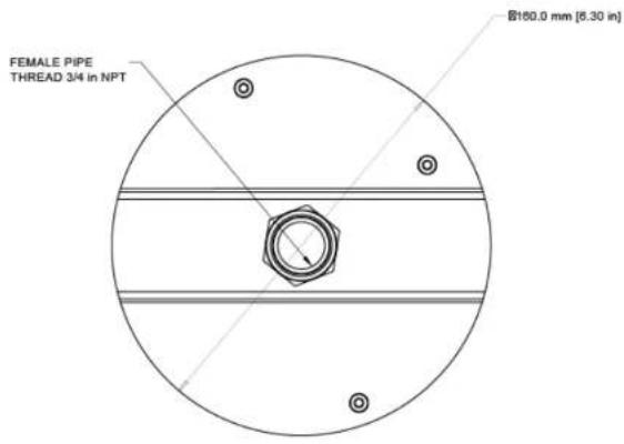 FEMALE PIPE THREAD 3/4 in NPT B180.0 mm [6.30 in]