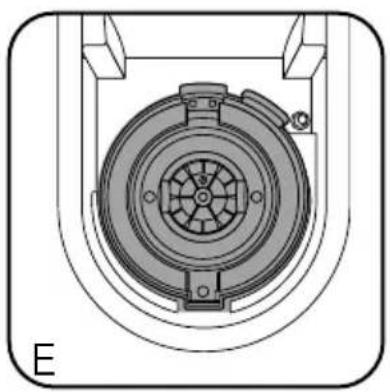 Technical diagram of a mechanical component with central hub and circular housing (no text or symbols)