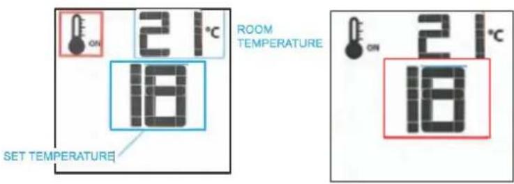 21°C ROOM TEMPERATURE 18 SET TEMPERATURE 21°C 18