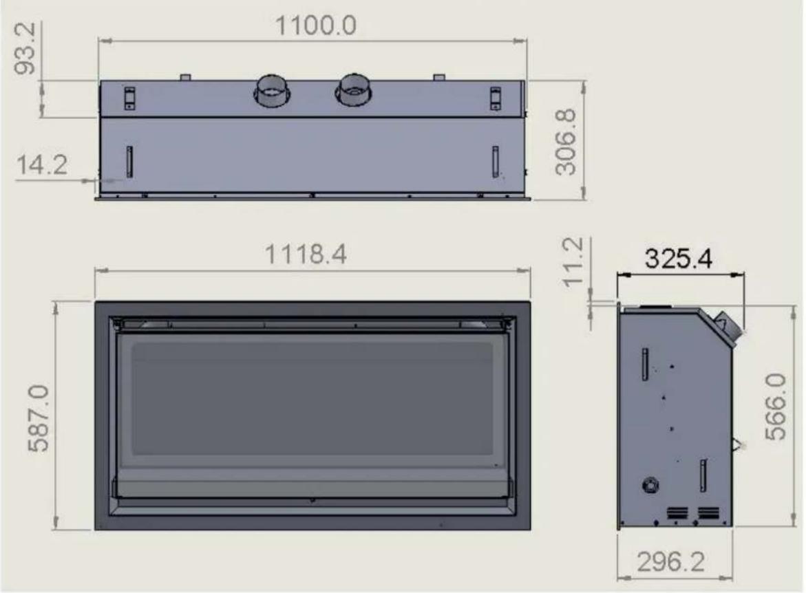 Real Flame Inspire 1100 - DIMENSIONS - 4