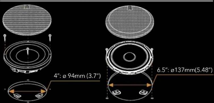 4": Ø 94mm (3.7") 6.5": Ø137mm(5.48")