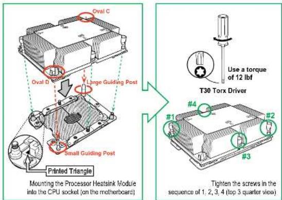 Supermicro SuperServer 1019P-WTR - Installing the Processor Heatsink Module (PHM) - 1