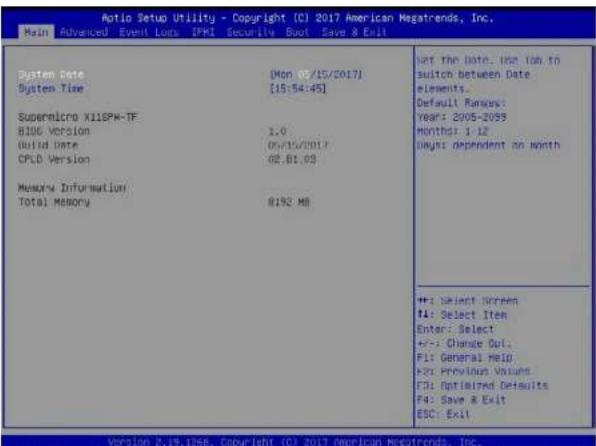 Supermicro SuperServer 1019P-WTR - Main Menu - 1