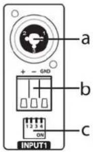 a + - GND b c INPUT1 1 2 3 4 ON