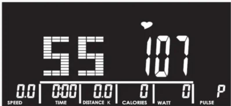 55 101 0.0 | 0:00 | 0.0 | 0 | 0 | P SPEED TIME DISTANCE K CALORIES WATT PULSE