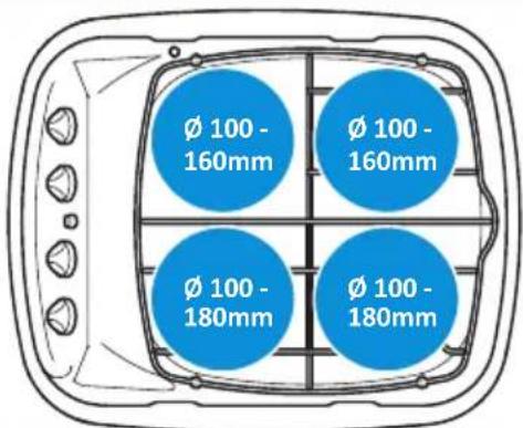 Ø 100 - 160mm Ø 100 - 160mm Ø 100 - 180mm Ø 100 - 180mm