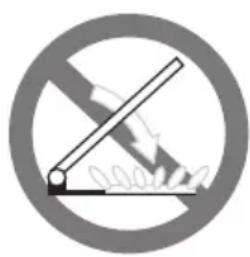 Prohibition sign indicating no smoking allowed, featuring a diagonal line crossing over a circular background with smokestacks.