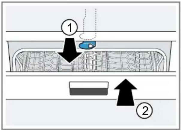Diagram showing a mechanical or fluid system with labeled components and directional arrows indicating flow or movement.