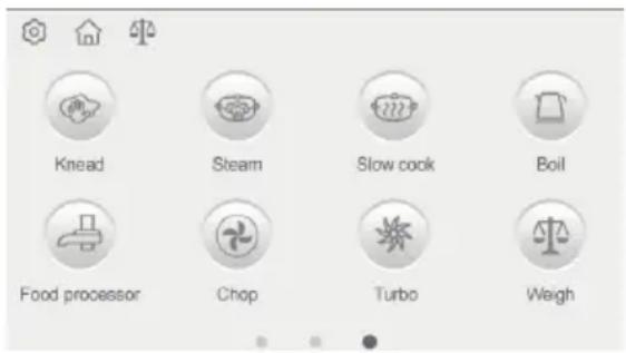 Knead Steam Slow cook Boil Food processor Chop Turbo Weigh