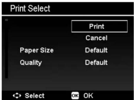 Print Select Print Cancel Paper Size Default Quality Default Select OK OK
