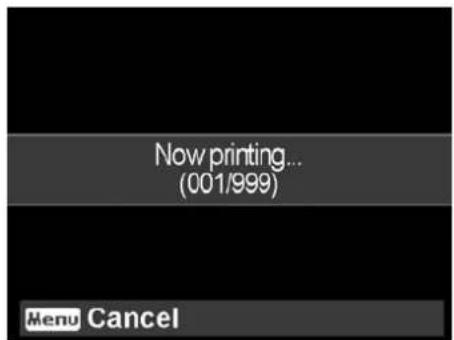 Now printing... (001/999) Menu Cancel